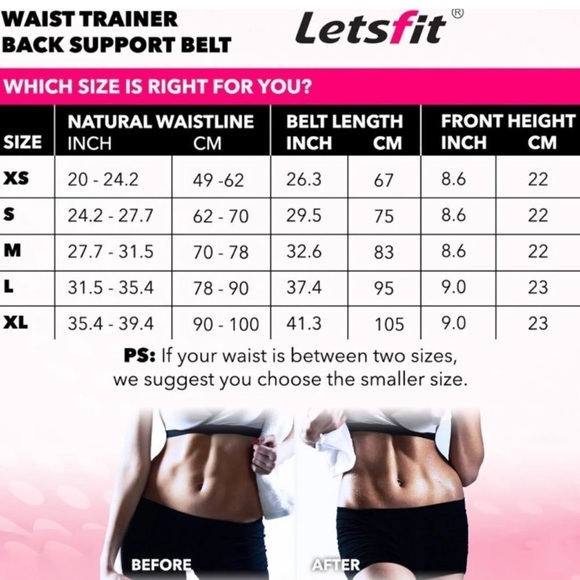 Letsfit Women’s Adjustable Waist Trainer Body Shaper Fitness Belt | Black - Picture 4 of 6